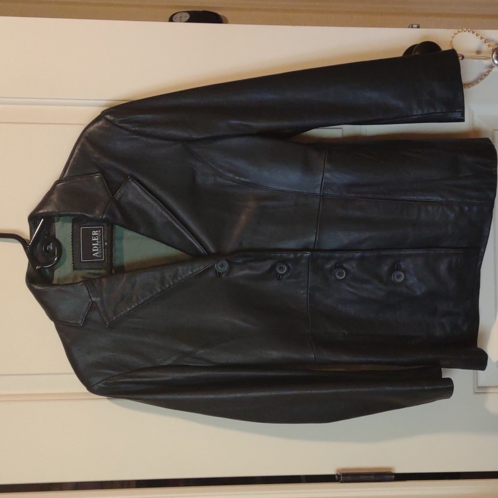 EUC Vintage ADLER COLLECTION Black Leather Blazer